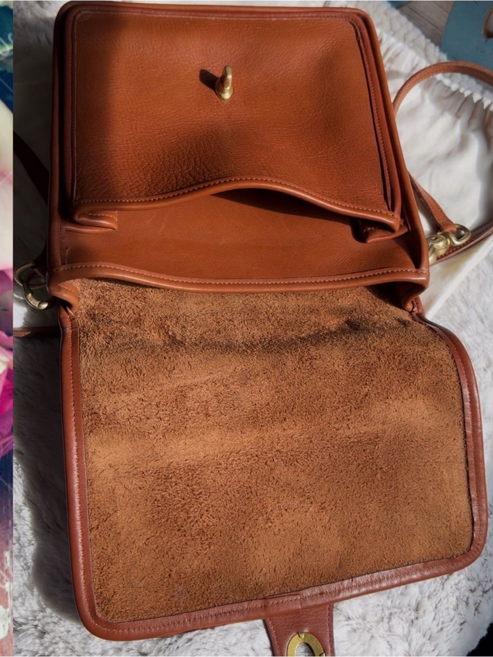 VINTAGE COACH BRITISH TAN LEATHER STATION BAG 5130 - Picture 16 of 17